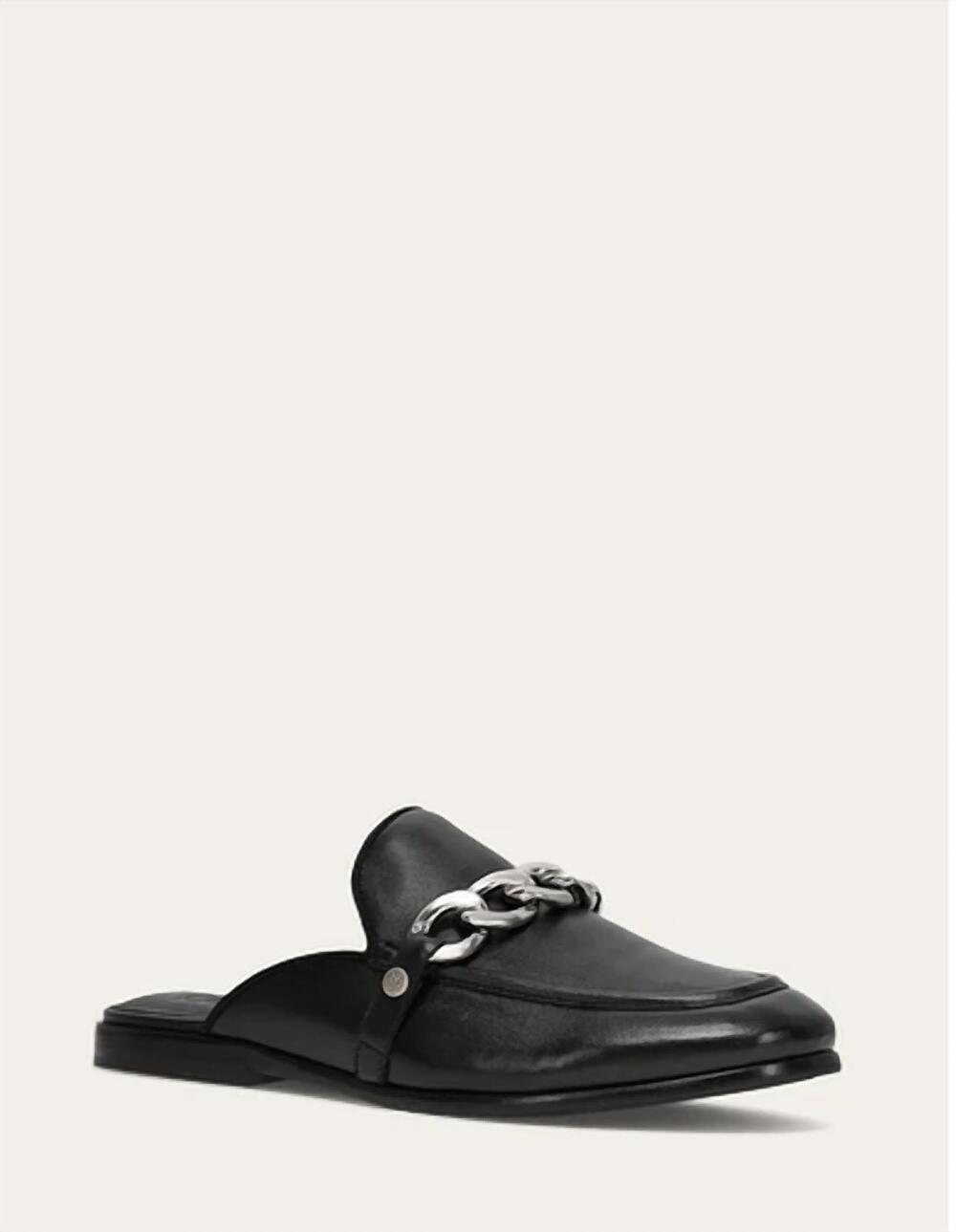 NEW FRYE women's faith chain mule in black